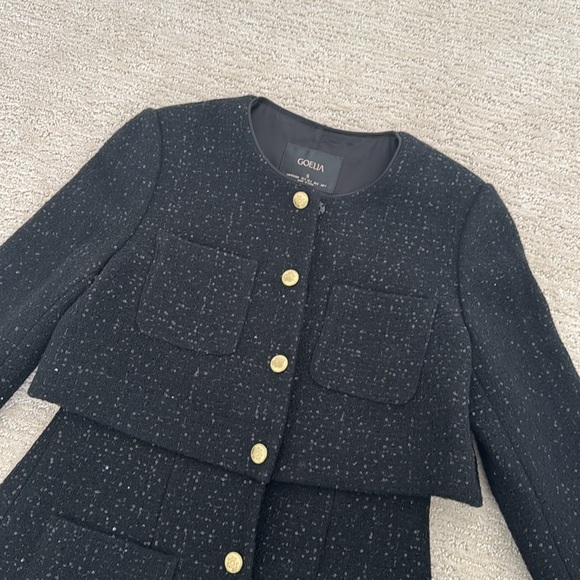 GOELIA Double-Layer Tweed Single-Breasted Dress With Pockets Size S - Picture 5 of 7